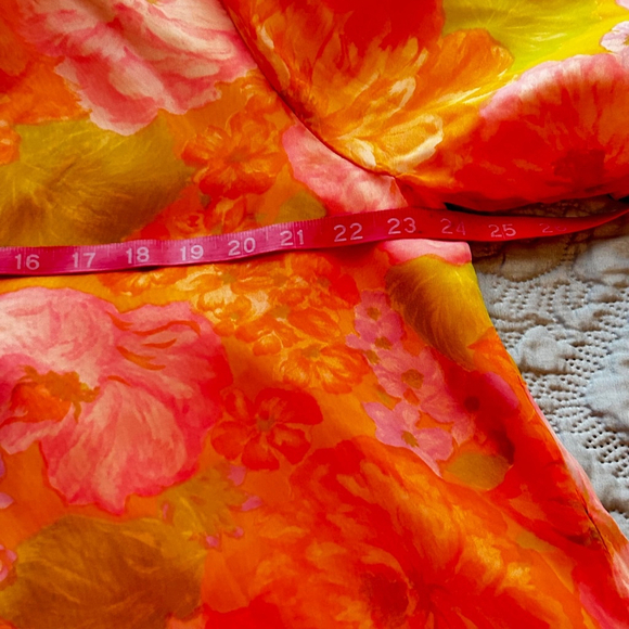 Vintage Roberta Lynn Long Robe, Housecoat L/XL Orange Pink - Picture 9 of 11